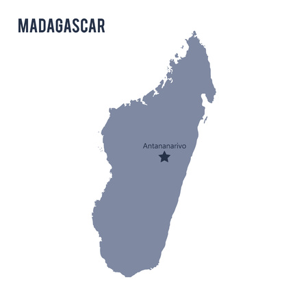 Vector map of Madagascar isolated on white background. Travel Vector Illustration.のイラスト素材