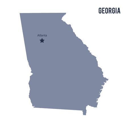 Vector map State of Georgia isolated on white background. Travel Vector Illustration.のイラスト素材