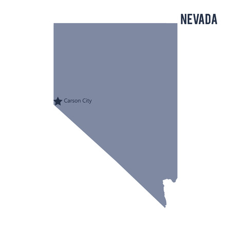Vector map State of Nevada isolated on white background. Travel Vector Illustration.のイラスト素材