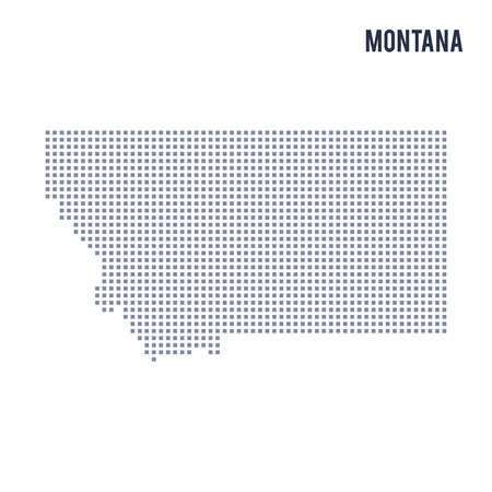 Vector pixel map State of Montana isolated on white background . Travel vector illustrationのイラスト素材