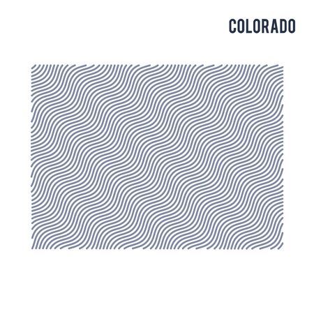 Vector abstract wave map of State of Colorado isolated on a white background. Travel vector illustration.のイラスト素材