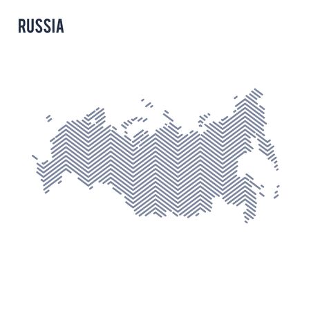 Vector abstract hatched map of Russia isolated on a white background. Travel vector illustration.のイラスト素材