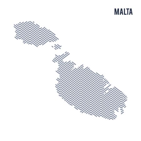 Vector abstract hatched map of Malta isolated on a white background. Travel vector illustration.のイラスト素材