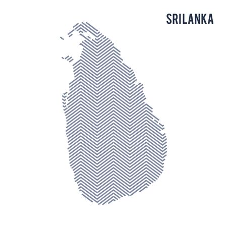 Vector abstract hatched map of Sri Lanka isolated on a white background. Travel vector illustration.のイラスト素材