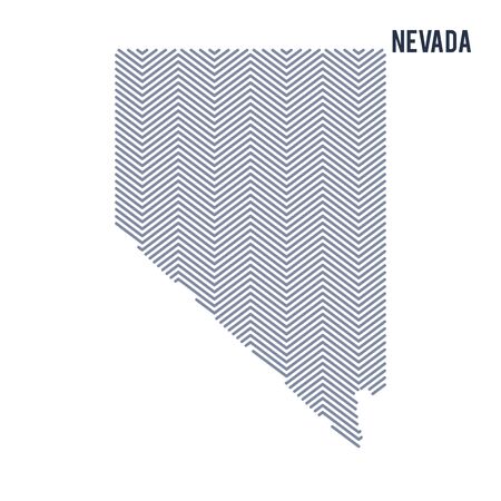 Vector abstract hatched map of State of Nevada isolated on a white background. Travel vector illustration.のイラスト素材