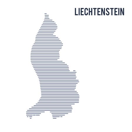 Vector abstract hatched map of Liechtenstein with lines isolated on a white background.のイラスト素材