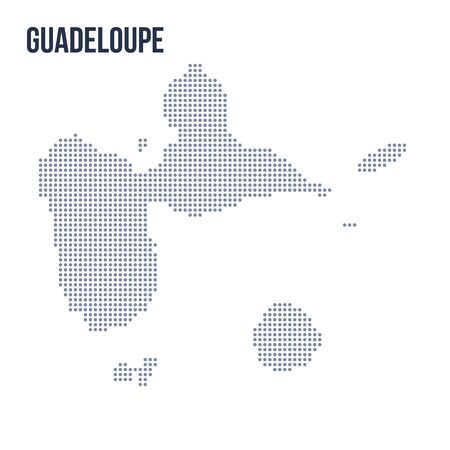 Vector dotted map of Guadeloupe isolated on white background . Travel vector illustrationのイラスト素材