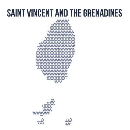 Vector hexagon map of Saint Vincent and the Grenadines. Business space in the country.のイラスト素材