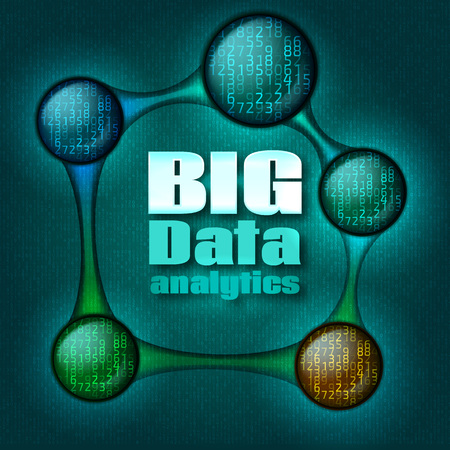 Big data analytics. Analysis of data arrays. Vector Illustration.のイラスト素材