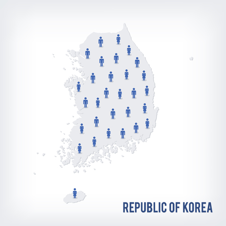 Vector people map of Republic of Korea. The concept of population. Can be used for presentations, advertising, infographics and the visualization of the statistics.のイラスト素材