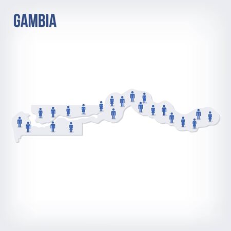 Vector people map of Gambia . The concept of population.のイラスト素材