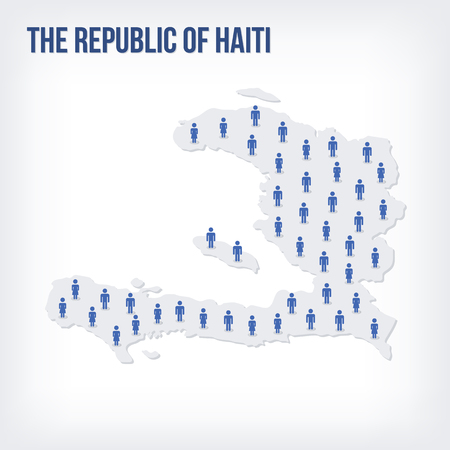 Vector people map of The Republic of Haiti. The concept of population. Can be used for presentations, advertising, infographics and the visualization of the statistics.のイラスト素材