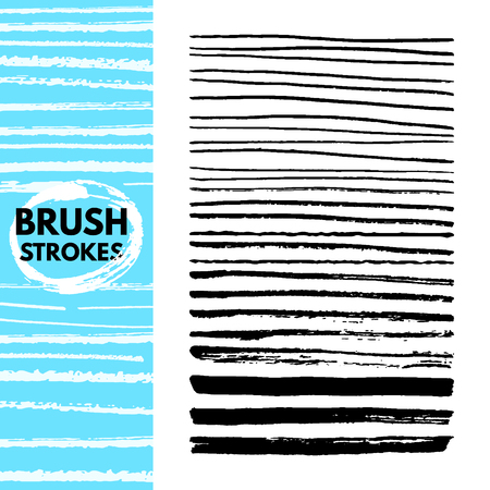 The hand painted brush strokes isolated on white background. Grunge, artistic, textured stroke. It is easy to use.のイラスト素材