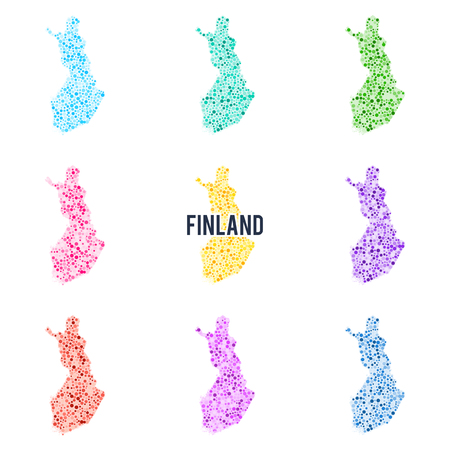 Vector dotted colorful map of Finland.のイラスト素材
