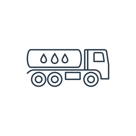 Linear car icon with tank isolated on white backgroundのイラスト素材