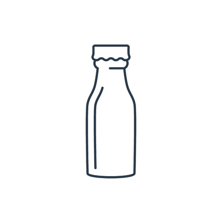 Linear milk bottle icon isolated on white backgroundのイラスト素材