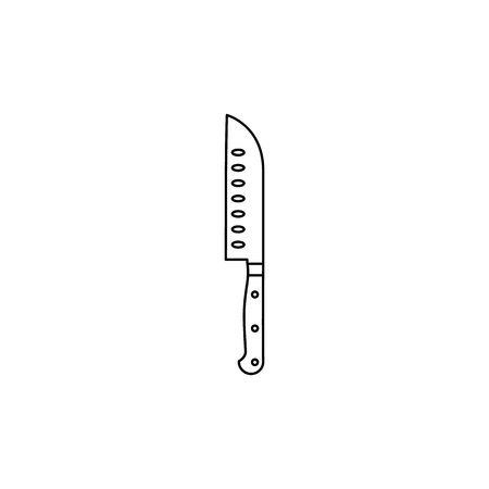 The linear vector icon of a Santoku knife.のイラスト素材
