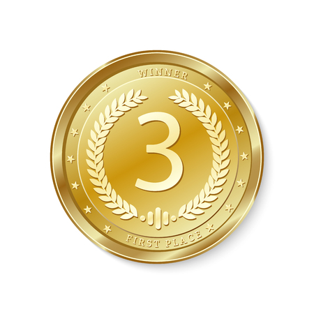 Winners badge, third place.Medal.のイラスト素材