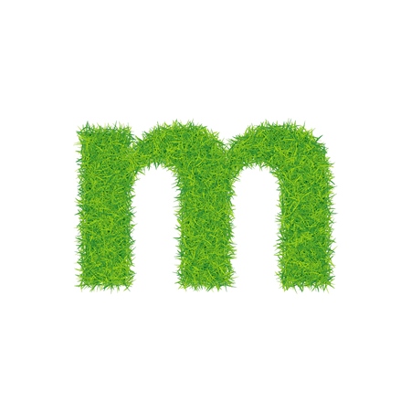 Green grass letter m on white background. Can be used as a logo or as part of a text.のイラスト素材