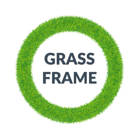 Green grass round frame.