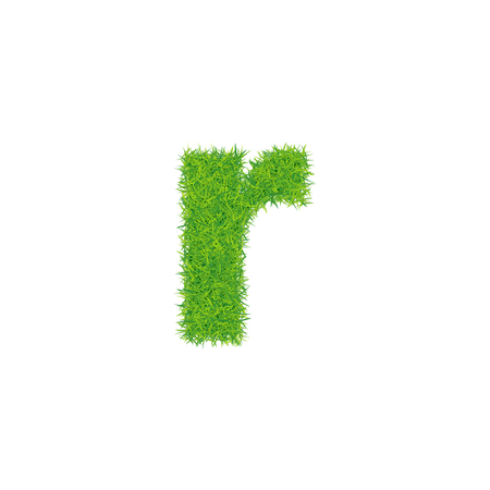 Green grass letter r on white background. Can be used as a logo or as part of a text.のイラスト素材