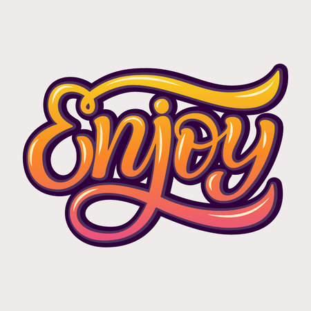 Enjoy Lettering. Motivational quote Modern lettering EPS 10のイラスト素材