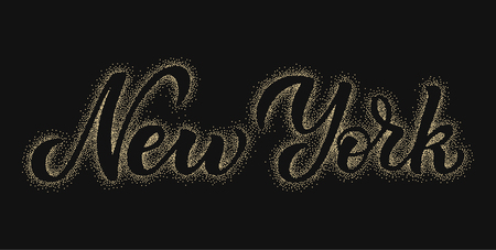 New York Hand Drawn Lettering.Vector illustration.のイラスト素材
