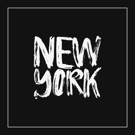 New York Hand Drawn Lettering.Vector illustration.のイラスト素材