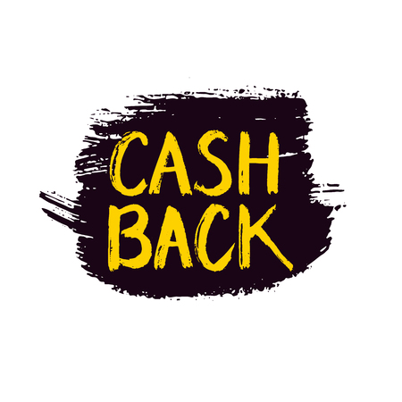 Handwritten inscription cash back. Vector Illustrationのイラスト素材