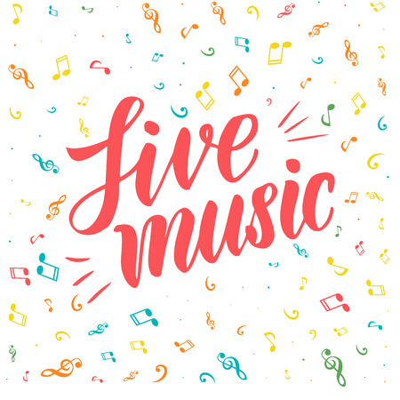 Live Music Lettering. Hand-written inscription.