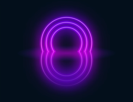 Neon abstract futuristic background. Neon portal with reflection in the dark room. Vector EPS 10のイラスト素材