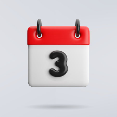 Vector 3d calendar icon on a light background.のイラスト素材