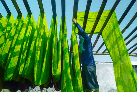 Hanging Green Fabric, Batikのeditorial素材