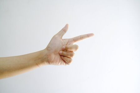 hand sign posture click in isolatedの写真素材