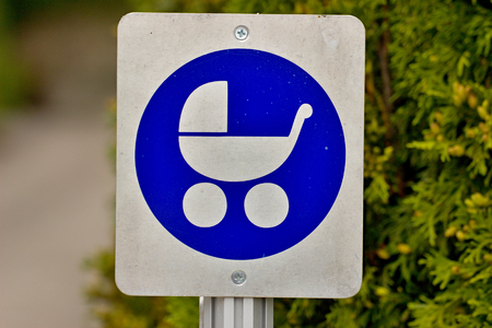 marking paths for children and strollersの写真素材