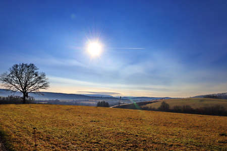 A late afternoon in a beautiful czech natureの写真素材