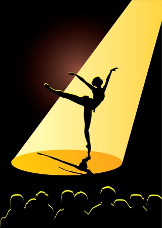 ballerina at theaterのイラスト素材