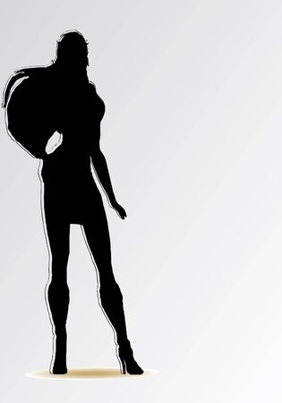girl silhouetteのイラスト素材