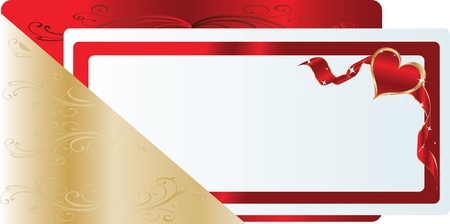 red greeting card with heartのイラスト素材