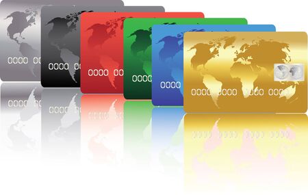 series of colorful credit cardsのイラスト素材