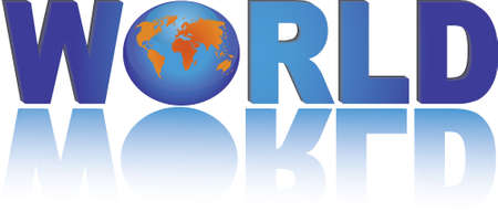 world text with globeのイラスト素材
