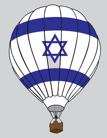 air balloon israeli flagのイラスト素材