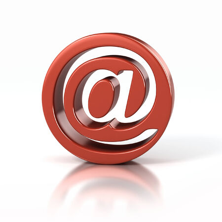 at sign inside red circleの写真素材