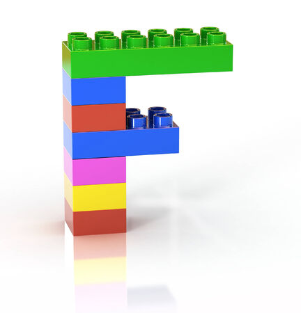children s toy brick font letter Fの写真素材