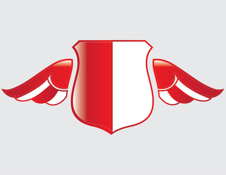 indonesian flag on shield with wingsのイラスト素材
