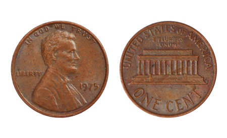 coin of America isolated on white backgroundの写真素材