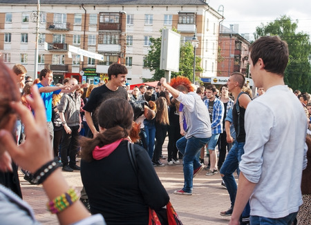 rock concert in the town square on summer dayのeditorial素材