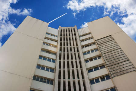 business center on sunny day. fragment, bottom viewの写真素材