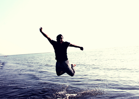 Teen age boy Happyの写真素材