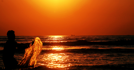Sunset Beach & Man